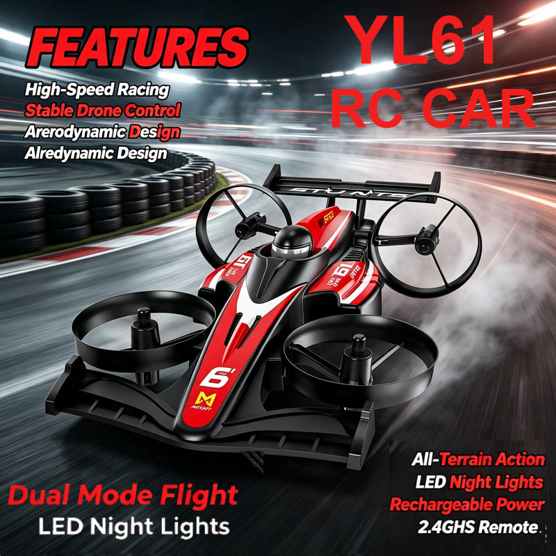Rc Drone And Flying Car - Neuestes YL61 2-in-1 Ferngesteuertes Renn-Drohnenauto 2.4G