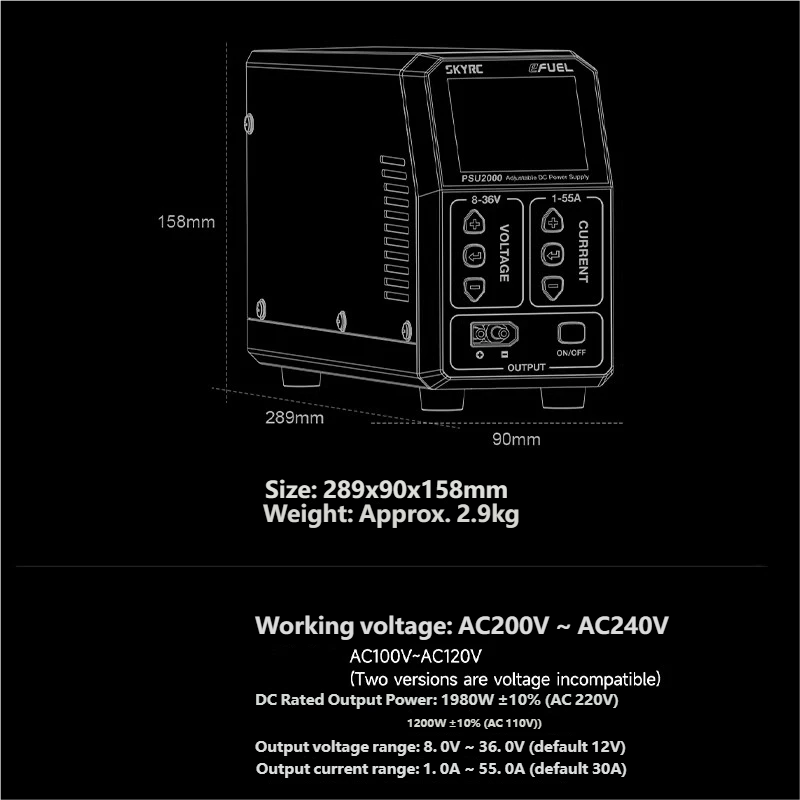 SKYRC PSU2000 1980W Einstellba – Drone With Rc Bewertung und Preis