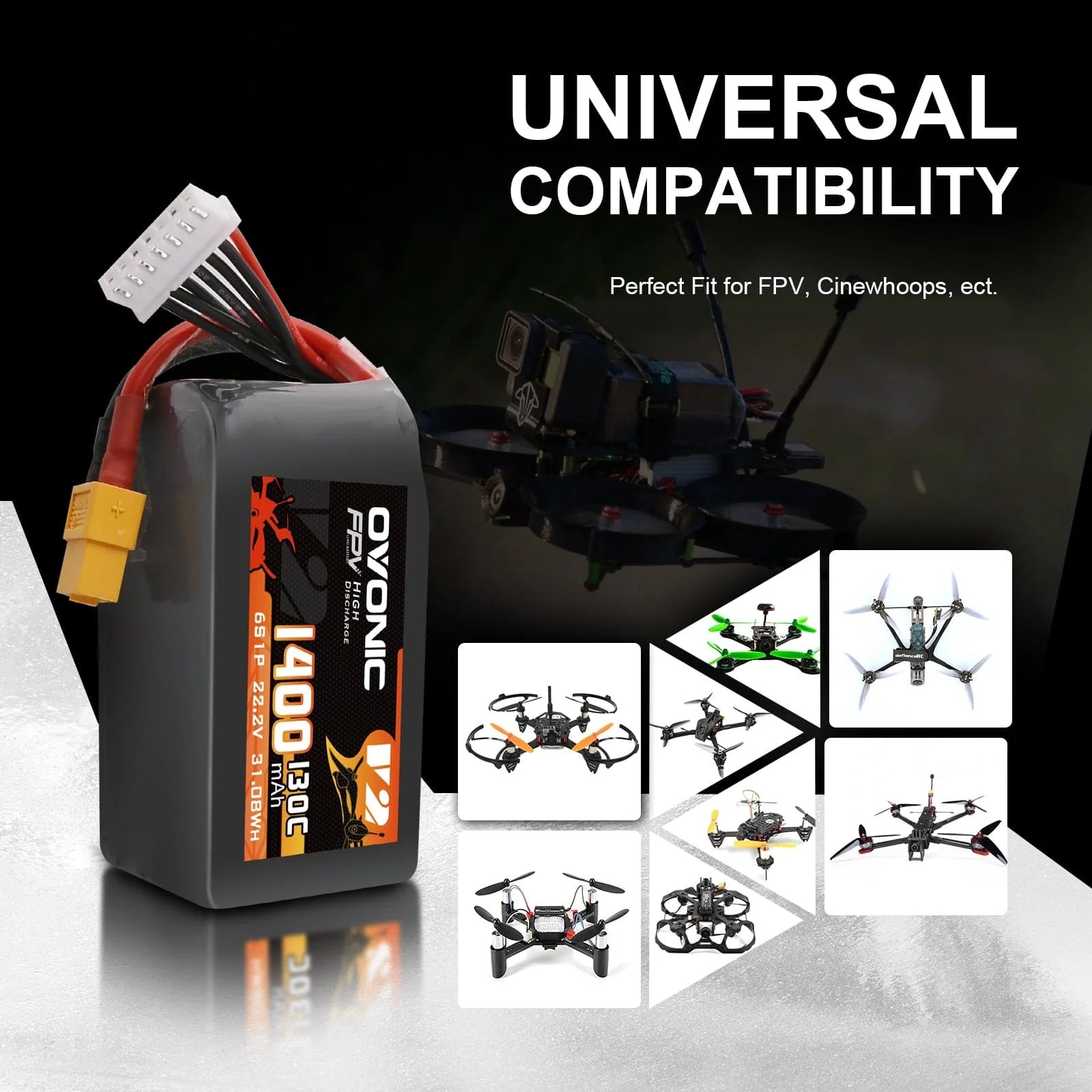 Ovonic 6S 1400mAh 130C LiPo Ak – Drone Frame 5 Inch Bewertung und Preis